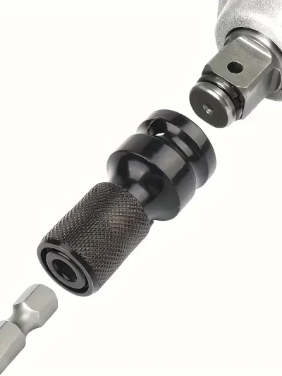1/2 Square to 1/4 Hexagon Ratchet Sleeve Impact Wrench Sleeve Set Adapter Wrench Drive Converter