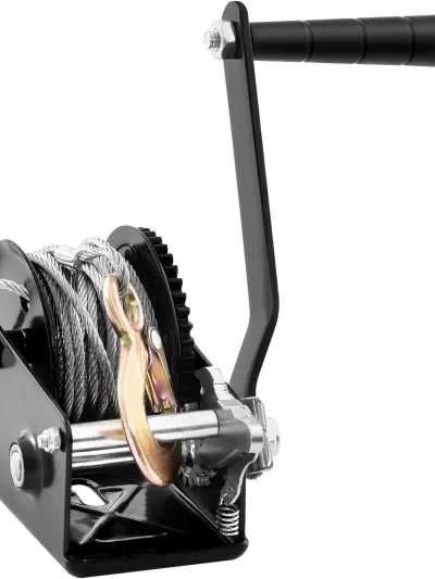 SucceBuy Hand Winch Heavy Duty Rope Crank with 33 ft Steel Wire Cable and Two-Way Ratchet for Trailer Boat or ATV Towing