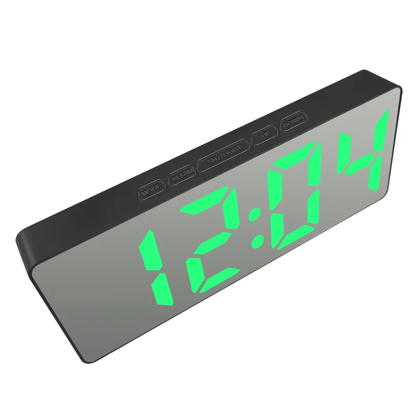 Electronic Alarm Clock Noiseless Design Digital LED Large Display Mirror Electronic Clock Digital Alarm Clock LED - Image 23