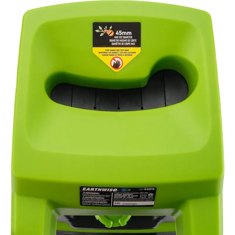 Power Tools by ALM GS015 15-Amp Electric Corded Chipper/Shredder with Collection Bag, Green/Black - Image 6
