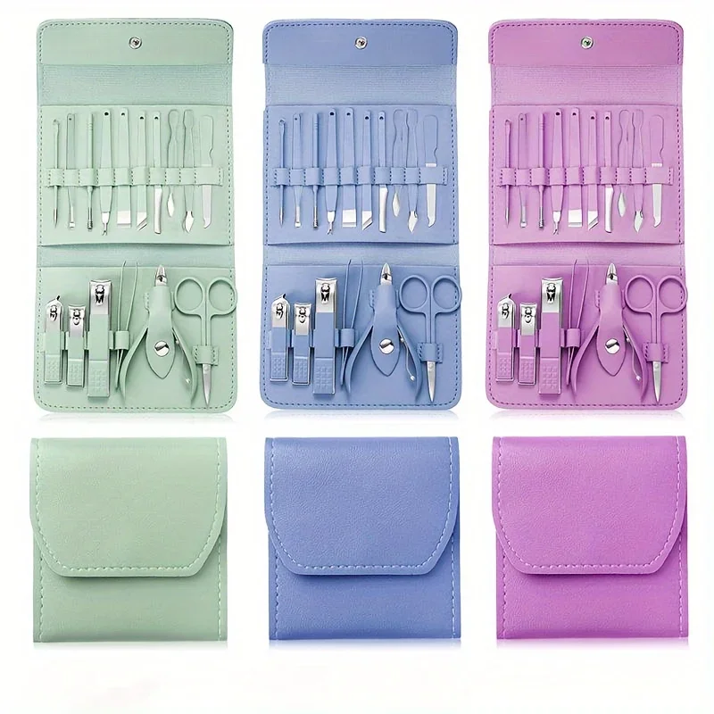 16pcs Professional Nail Clippers and Cuticle Nippers Set with Travel Case Manicure Set Pedicure Sets Nail Clippers - Image 5