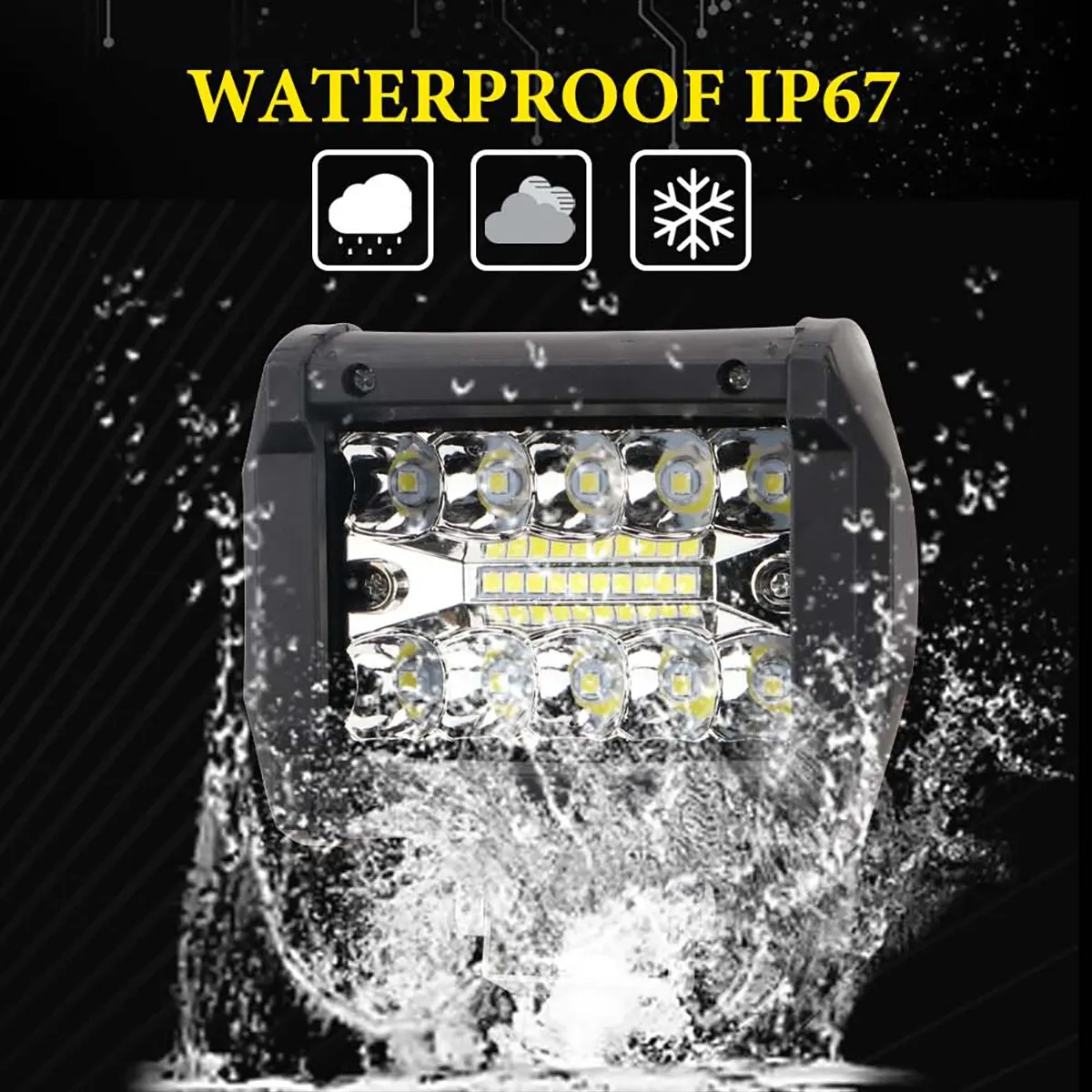 1PCS 12v Offroad Spot Flood Combo Work Light LED Light Bar Superbright 6000K - Image 2