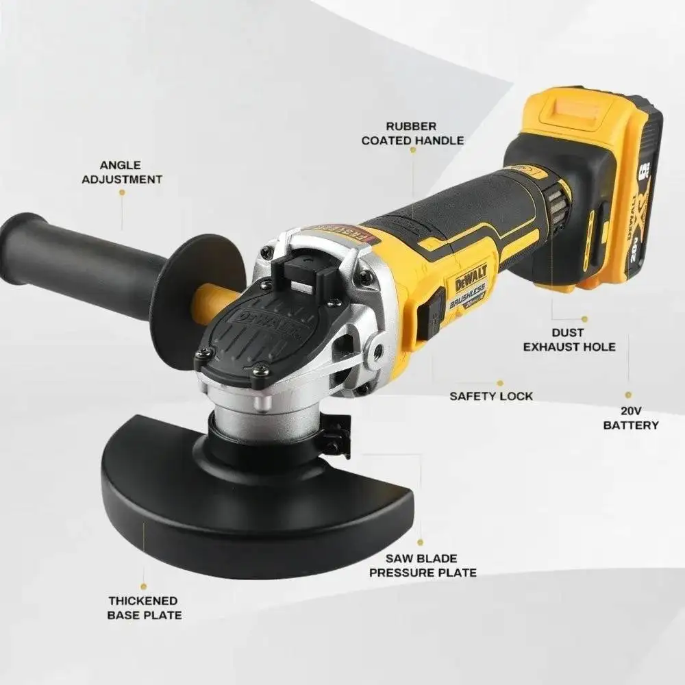 DEWALT 20V MAX* Angle Grinder, Paddle Switch,DCG416B 125mm Wireless Brushless Angle Grinder 9000RPM Lithium Battery Powered Cutt - Image 2