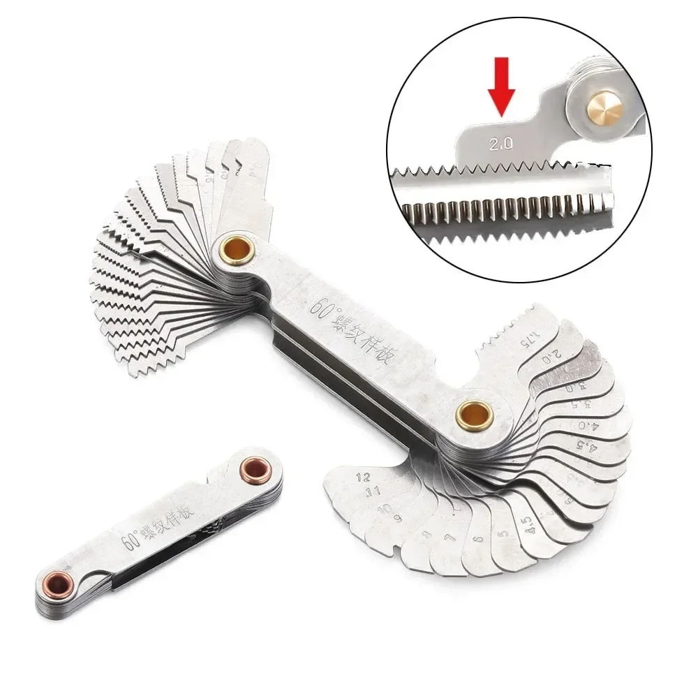 55/60 Degree Metric Inch Thread Plug Gauge Gear Tooth Screw Pitch Gauges - Image 3