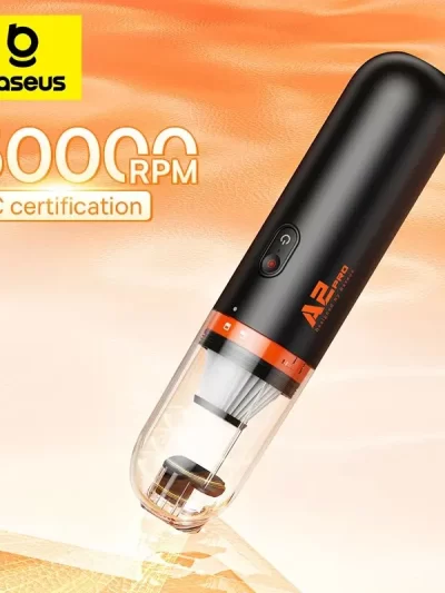 Baseus Car Vacuum Cleaner Mini Handheld Auto Vacuum Cleaner 6000Pa Powerful Suction Blow & Vacuum 2 In1