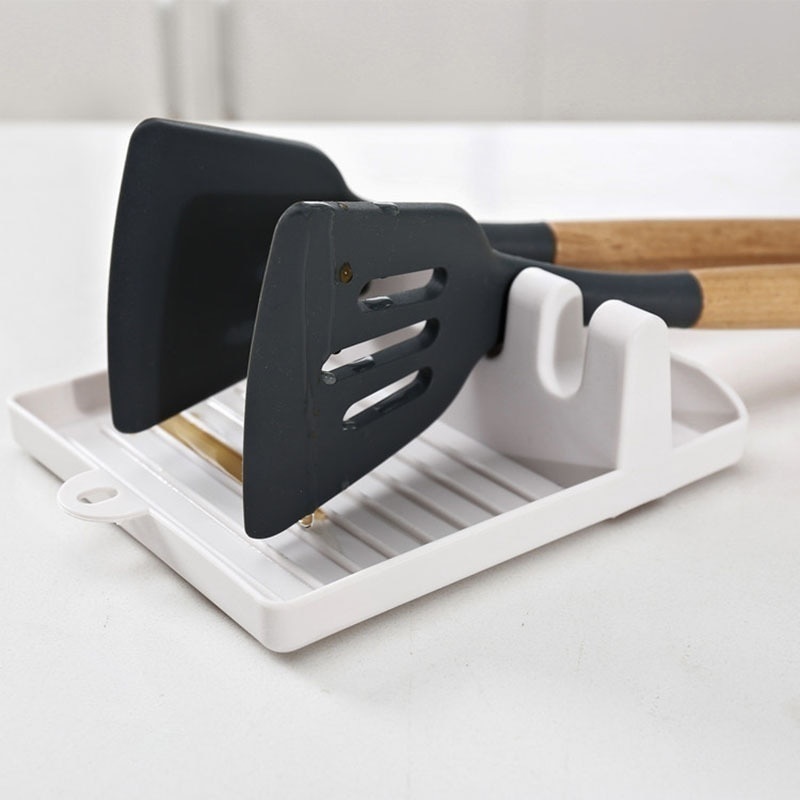 Kitchen Spoon Holders Fork Spatula Rack Shelf Organizer Plastic Chopsticks Holder Non-slip Spoons Pad - Image 20