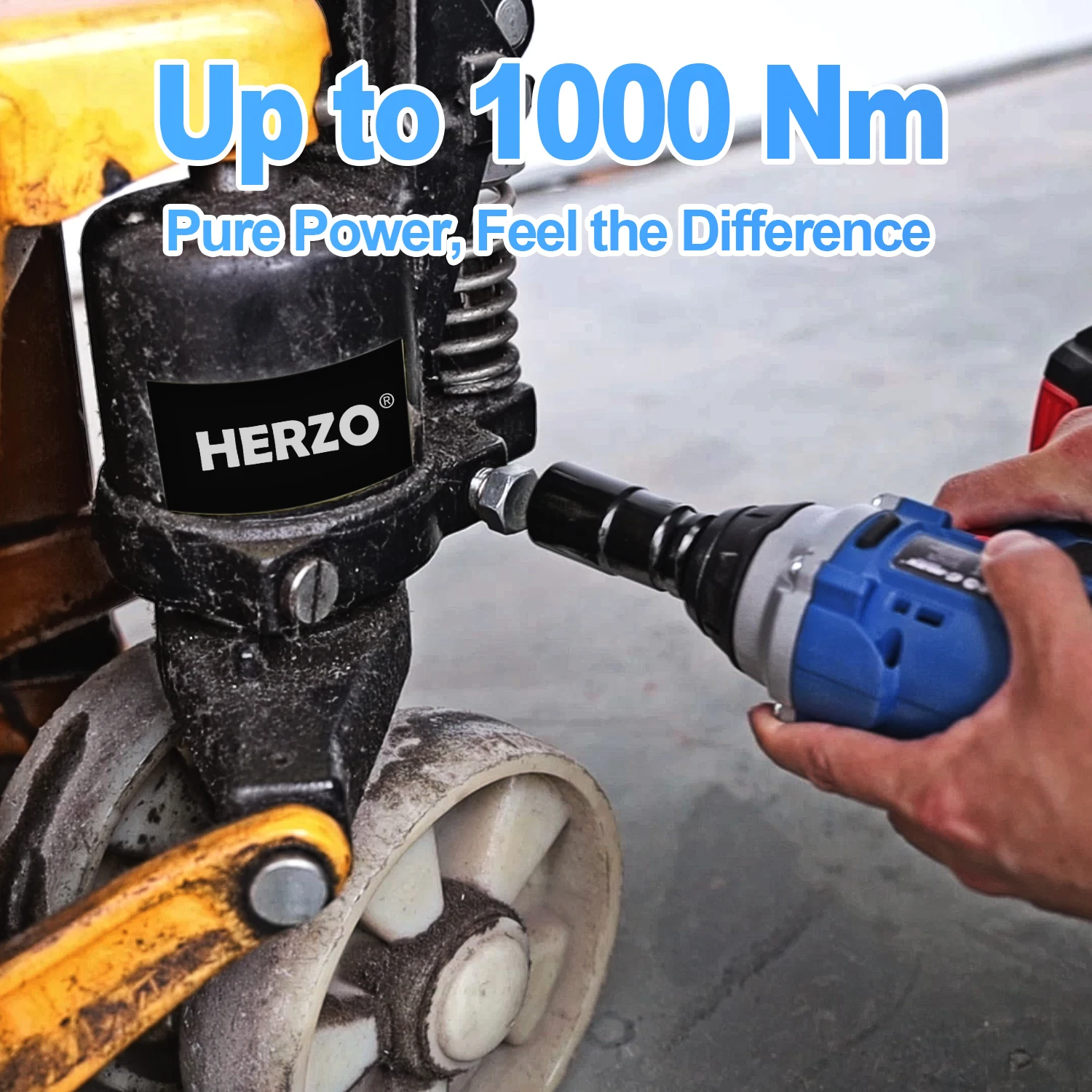 HERZO Cordless Impact Wrench 20V 1000Nm Brushless Electric Wrench Socket Battery Impact Driver Kit 1/2 Inch Power Tool - Image 5