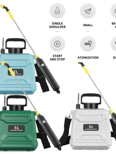 New 5L agricultural spray, backpack type high-pressure spray, electric irrigation disinfection pesticide spray, green/blue/white