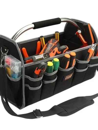 1680D Oxford Cloth Tool Bag Iron Tube Multifunctional Electrician Tools Storage