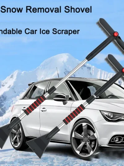 Winter Car Cleaner Extendable Snow Shovel Ice Scraper Brush Detachable Windshield Tool