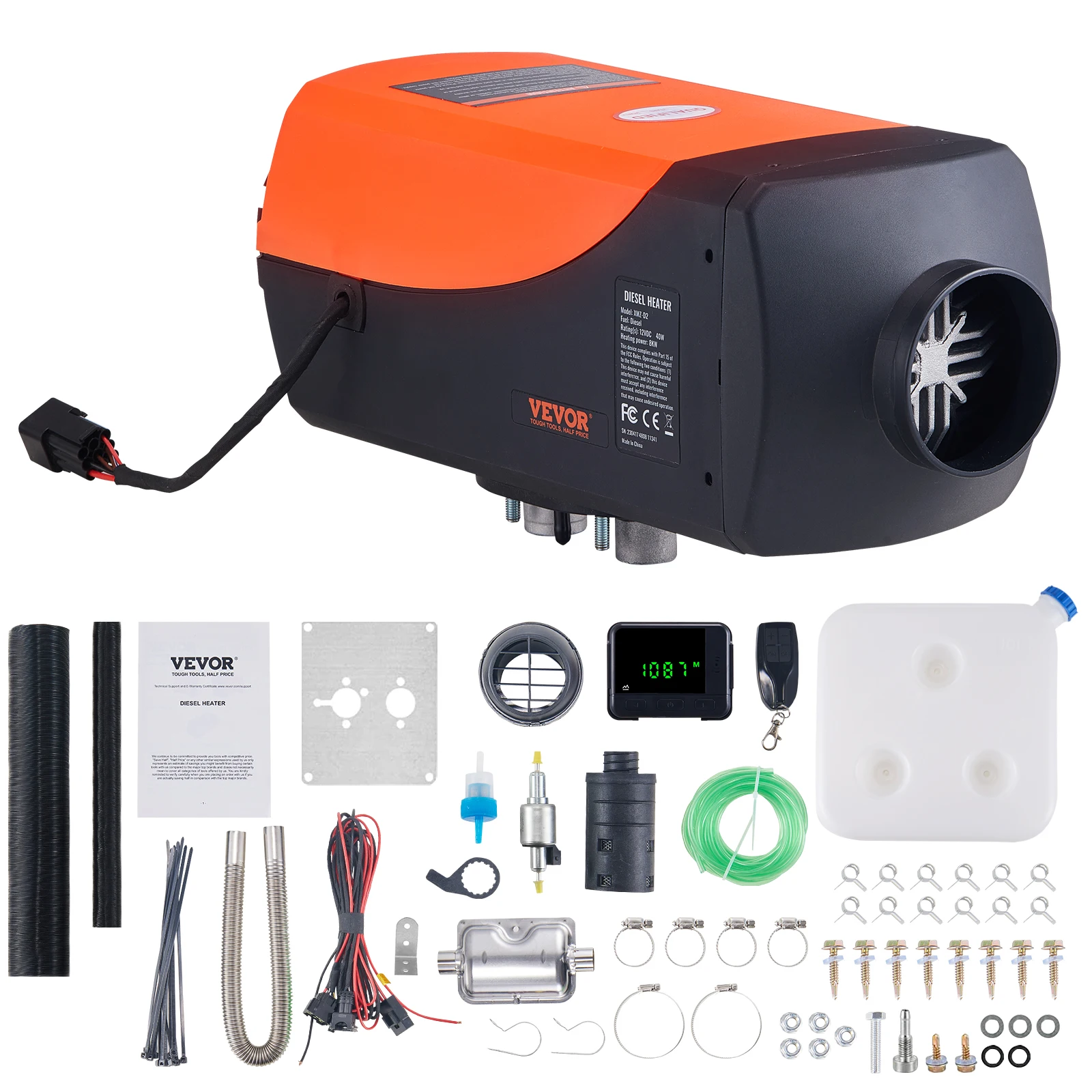 SucceBuy Diesel Air Heater 12V 5/8KW Diesel Heater Diesel Parking Heater Rapid Heating and Low Noise for RV Trailer Camper Van - Image 9