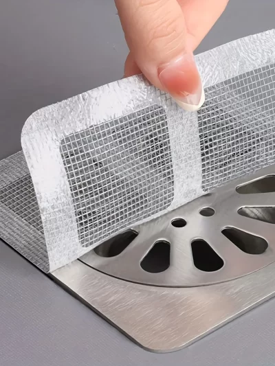 10/20pcs Floor Drain Sticker, Insect-proof Self-adhesive Bathroom Hair Filter Net, Sewer Filter