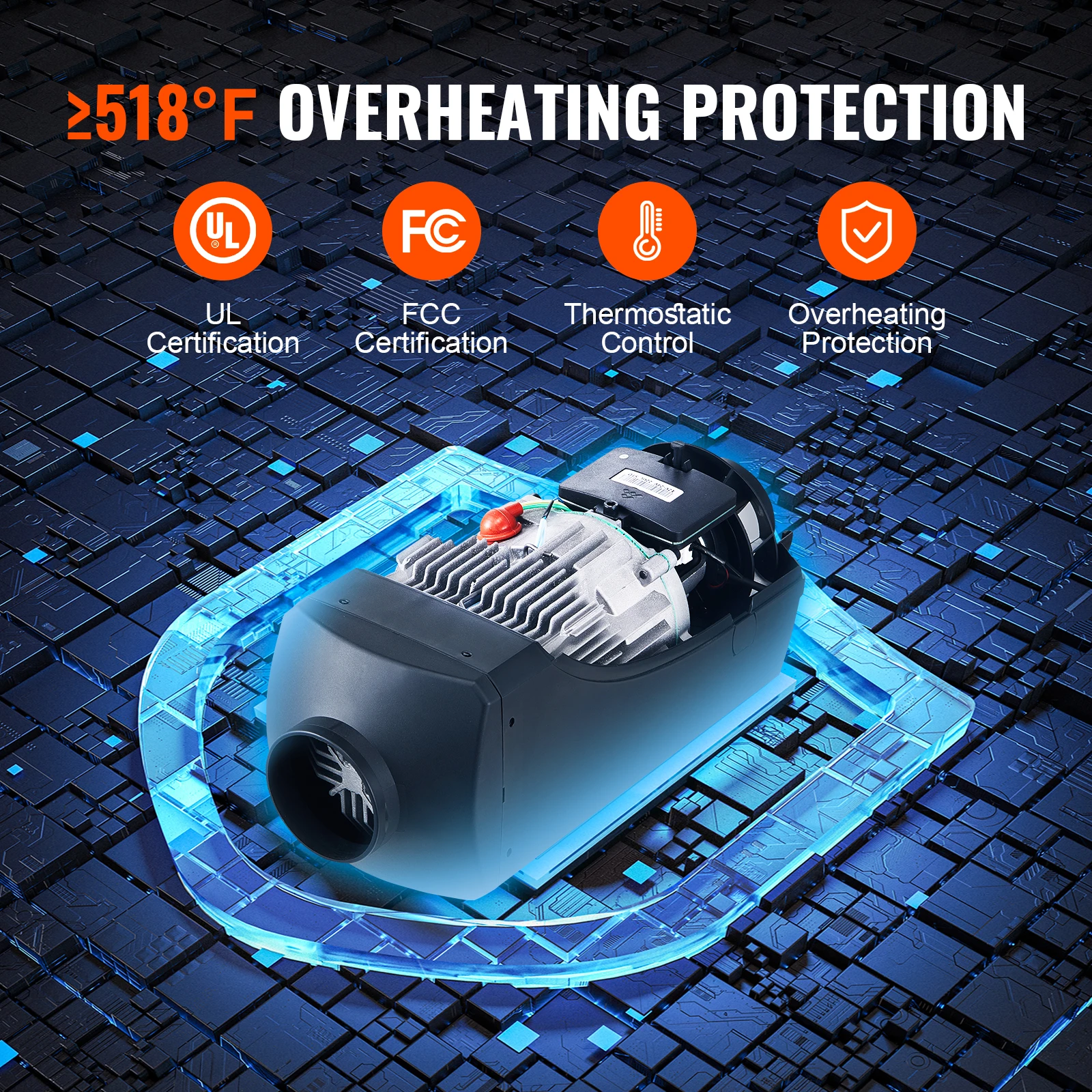 SucceBuy Diesel Air Heater 12V 5/8KW Diesel Heater Diesel Parking Heater Rapid Heating and Low Noise for RV Trailer Camper Van - Image 5