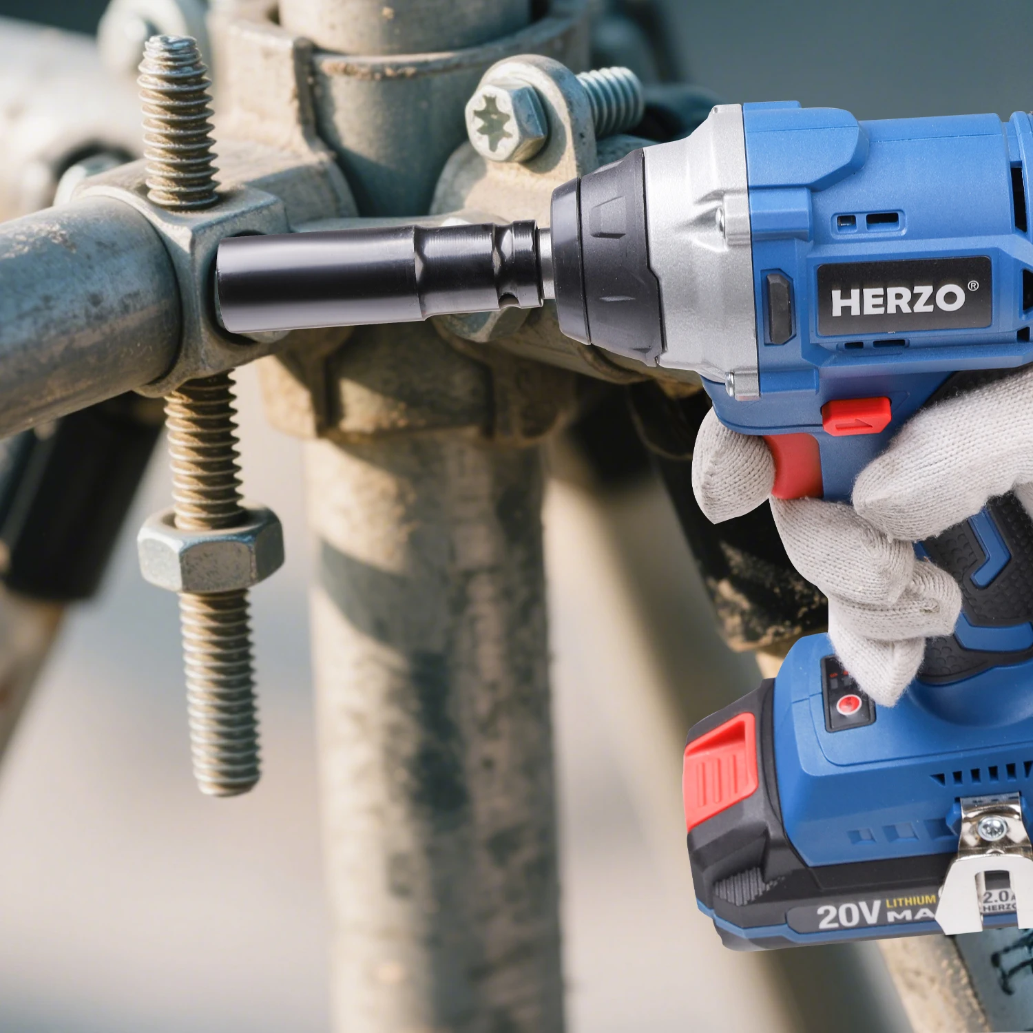 HERZO Cordless Impact Wrench 20V 1000Nm Brushless Electric Wrench Socket Battery Impact Driver Kit 1/2 Inch Power Tool - Image 3