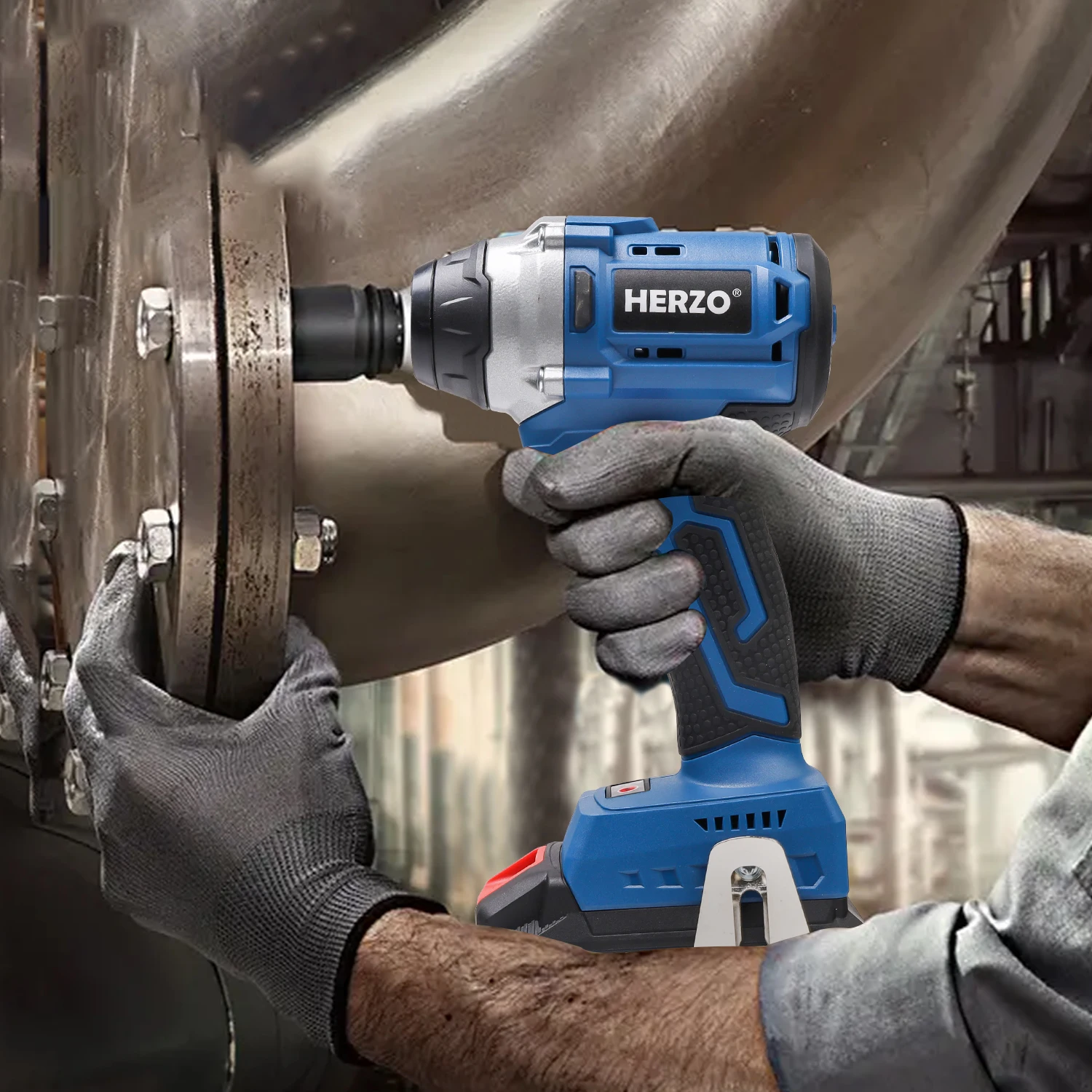 HERZO Cordless Impact Wrench 20V 1000Nm Brushless Electric Wrench Socket Battery Impact Driver Kit 1/2 Inch Power Tool - Image 4