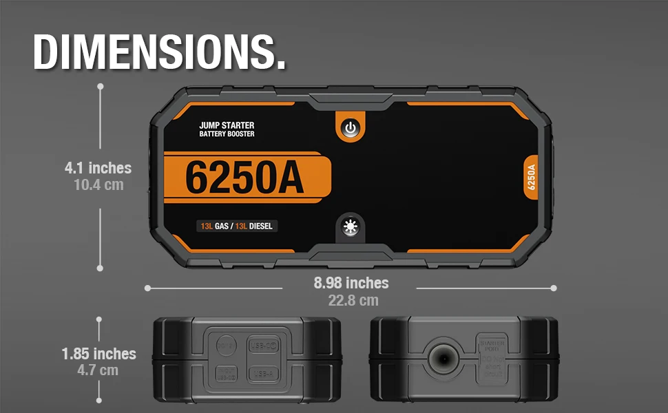 Car 6250A 30000mAh Portable 12V Jump Starter Power Bank 12V Auto Battery Charger Booster Starting Device - Image 15