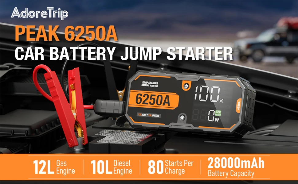 Car 6250A 30000mAh Portable 12V Jump Starter Power Bank 12V Auto Battery Charger Booster Starting Device - Image 10