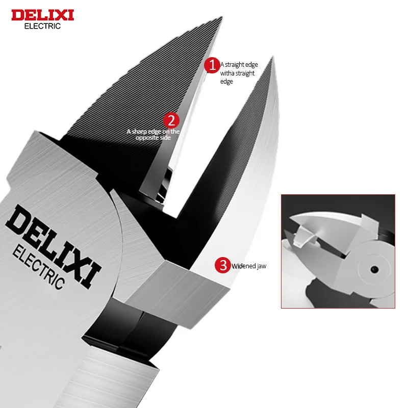 DELIXI ELECTRIC Wire Pliers,Sharp Large Opening Diagonal Pliers Needle Nose Pliers,for Cutting,Twisting and Clamping MetalWires - Image 3