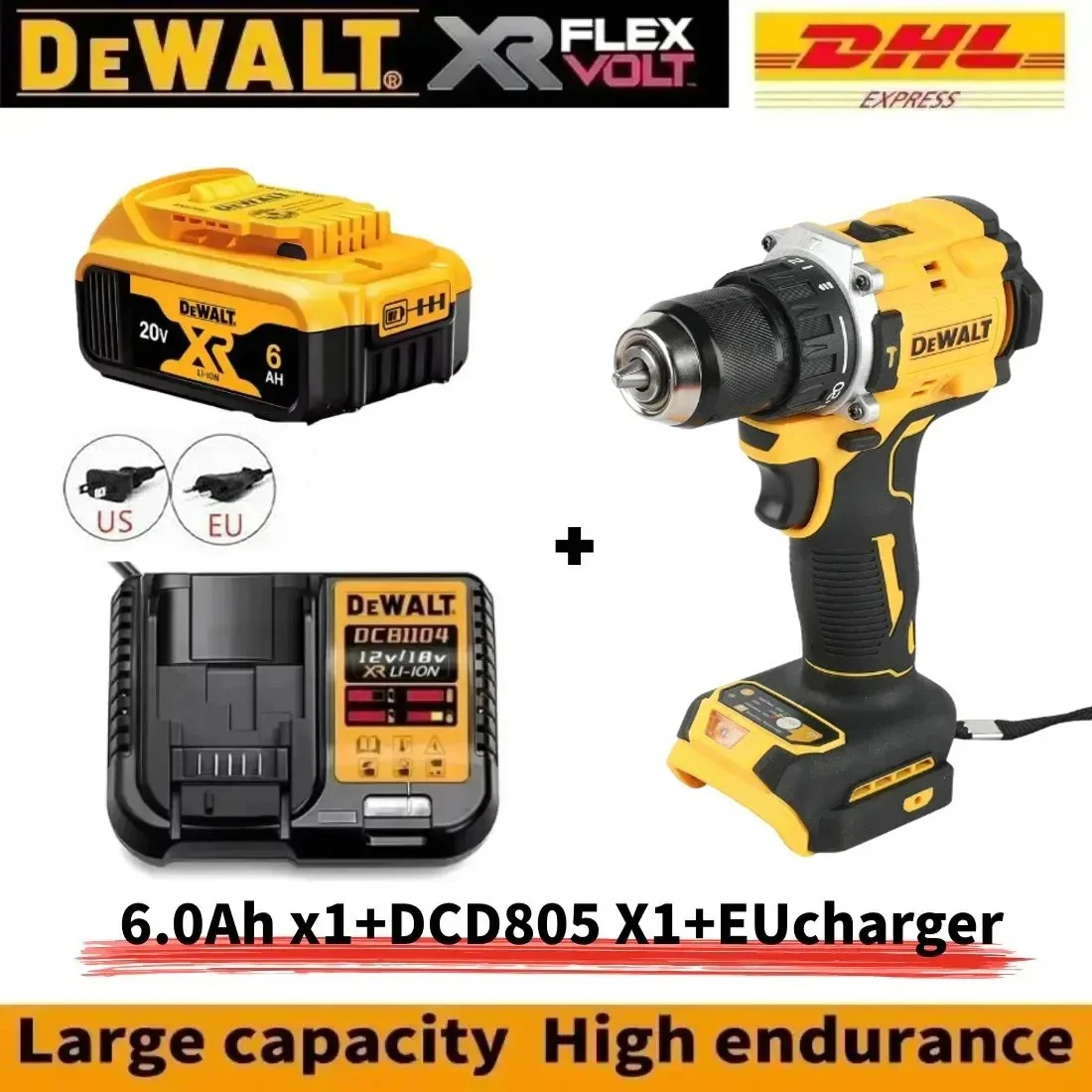 DEWALT DCD805 20V High - Performance Brushless Cordless Impact Drill & Screwdriver - Image 8