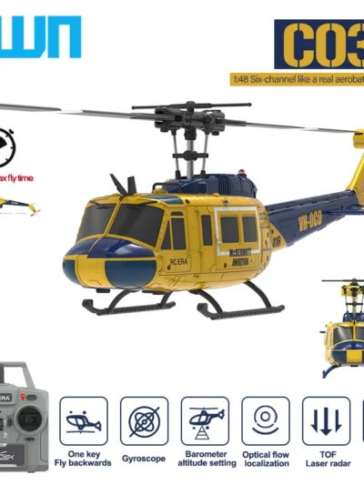 C032 RC Helicopter 2.4G 6-Aixs Gyroscope 6CH Altitude Hold Optical Flow Brushless Remote Control Helicopter Toys For Kid Adult