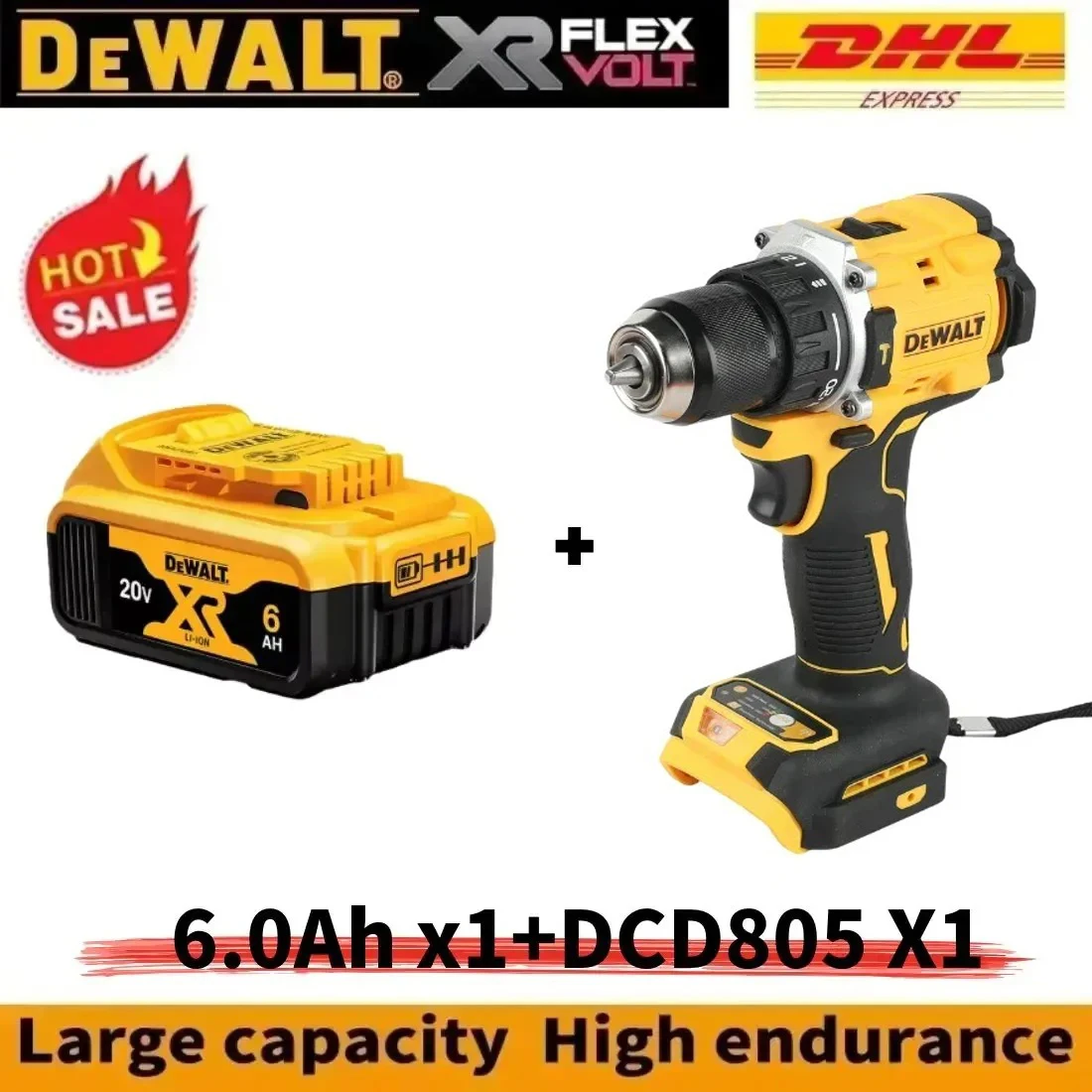 DEWALT DCD805 20V High - Performance Brushless Cordless Impact Drill & Screwdriver - Image 7