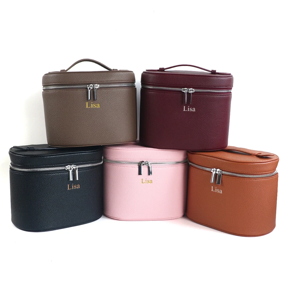 Large-capacity PU leather cosmetic box with internal storage box - Image 2