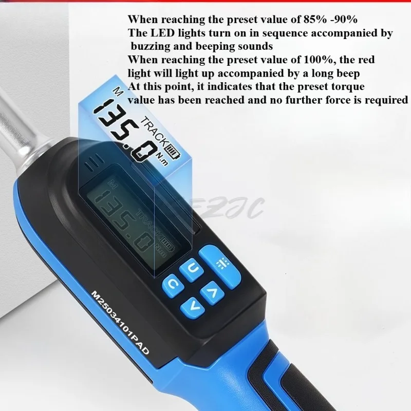 ± 2% High-precision Interchangeable Head Digital Torque Wrench Preset Torque Ratchet Wrench Four Mode Conversion - Image 5