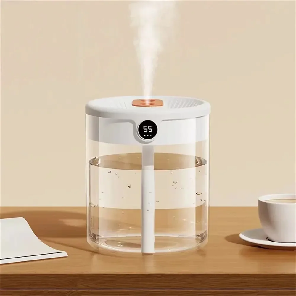 Dual Spray Humidifier USB Large Capacity Home 2L Quiet Bedroom LED Digital Display Night Light - Image 7