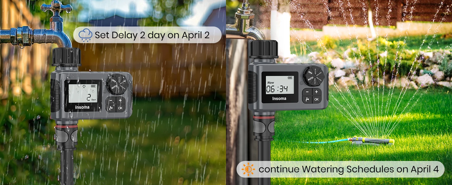 Insoma Automatic Water Timer Intelligent Irrigation Watering System Sprinkler Timer Garden Programer - Image 19