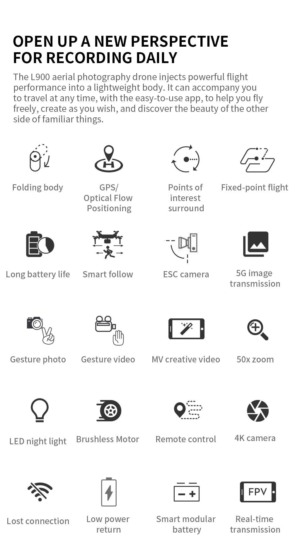 Drone L900 Pro 4K Professional 5G GPS HD Dual Camera Photography Brushless Foldable Quadcopter RC Distance 1.2KM Drones Toys - Image 12