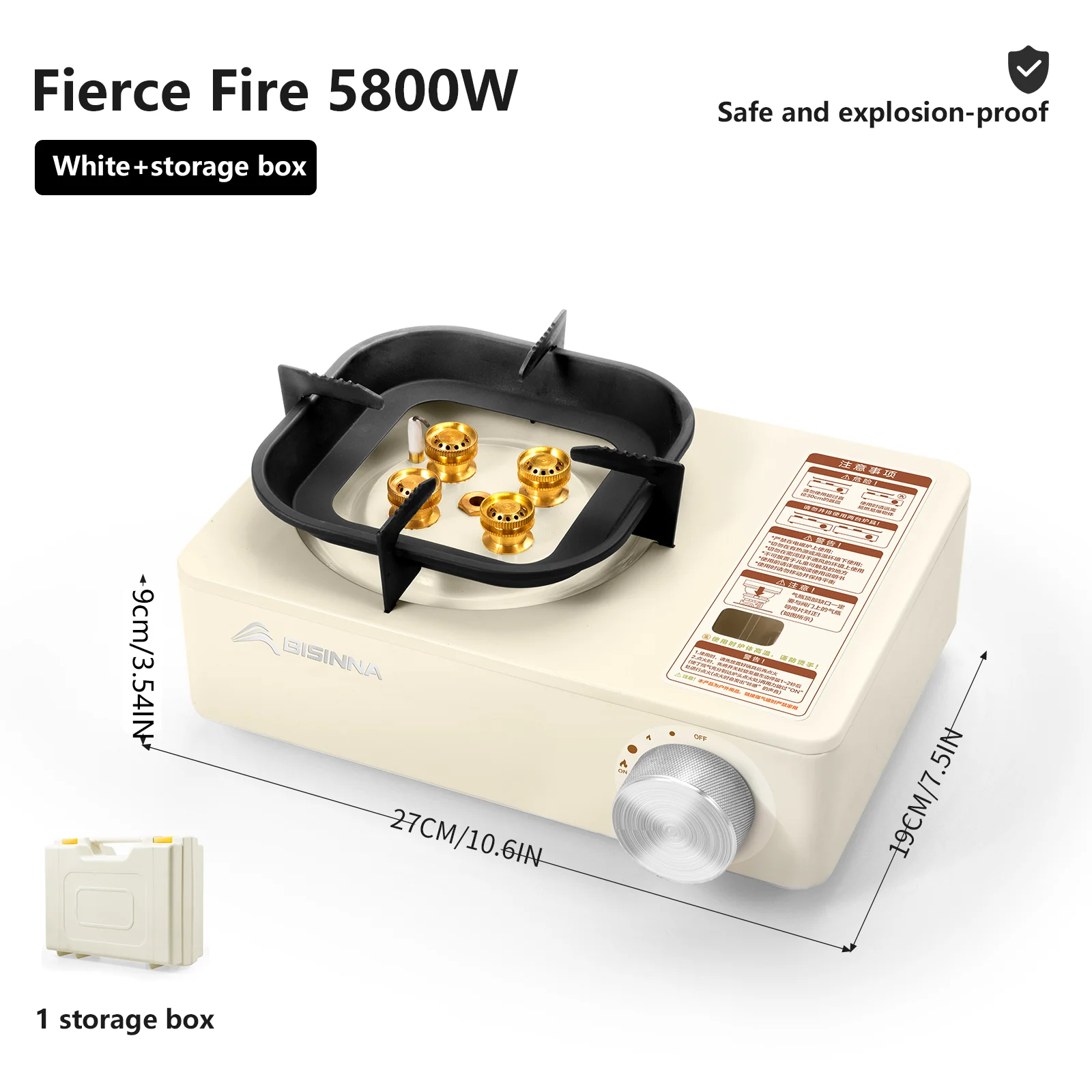 BISINNA Camping Gas Stove 5800W High Firepower Outdoor Portable Cassette Burner - Image 10