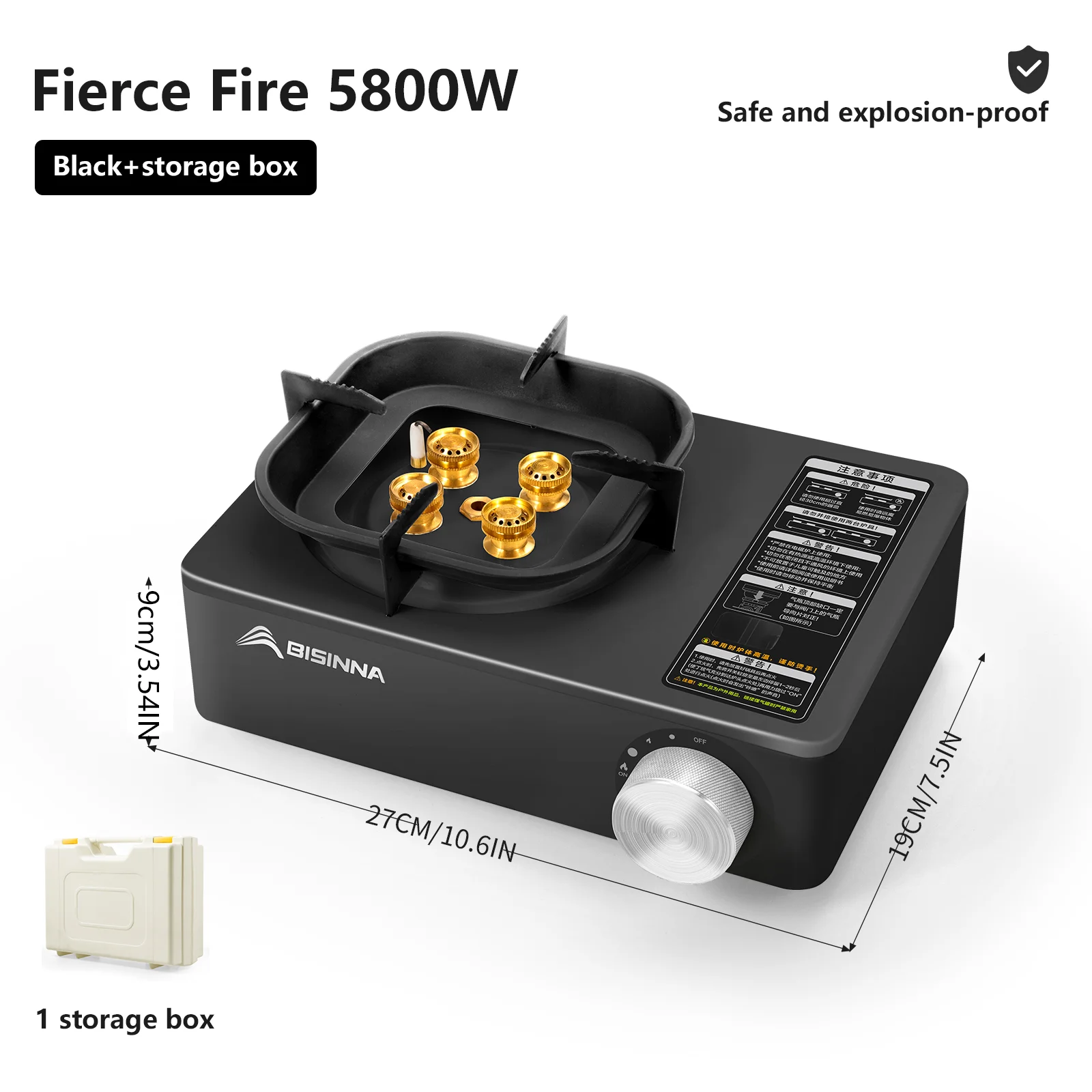BISINNA Camping Gas Stove 5800W High Firepower Outdoor Portable Cassette Burner - Image 9