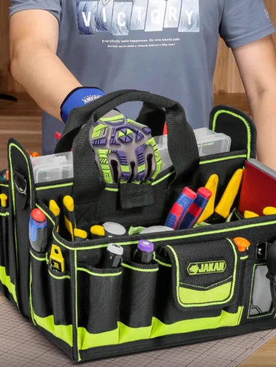40-POCKETS Tool Tote, Tool Bag Organizer, Electrician Tool Bag, HVAC Tool Bag, Tool Caddy, Tool Bags for Electricians