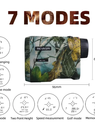 REVASRI Hunting Laser Rangefinder 1000 Yards with Rechargeable Battery Hunting Range Finder with Target Acquisition Technology E