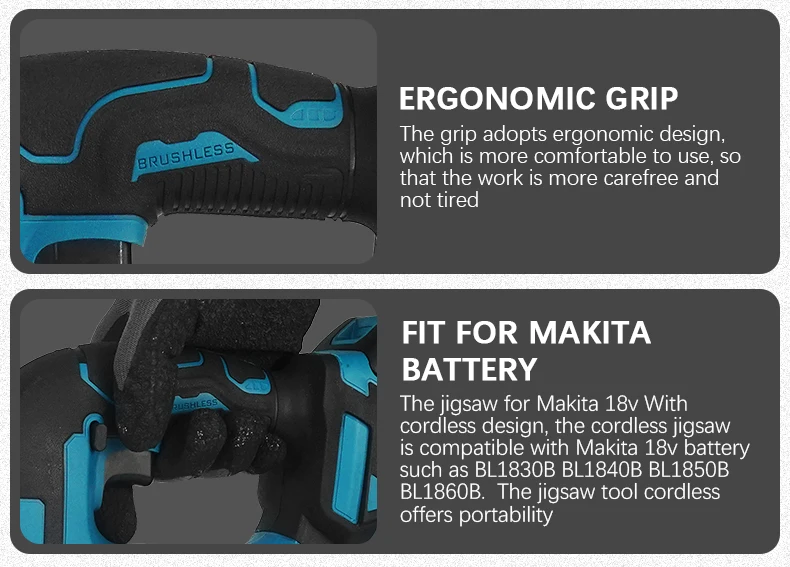 EG 3500RPM Cordless Electric Curved Saw 750W Rechargeable Electric Jig Saw Woodworking Cutting Power Tool for Makita 18V Battery - Image 14