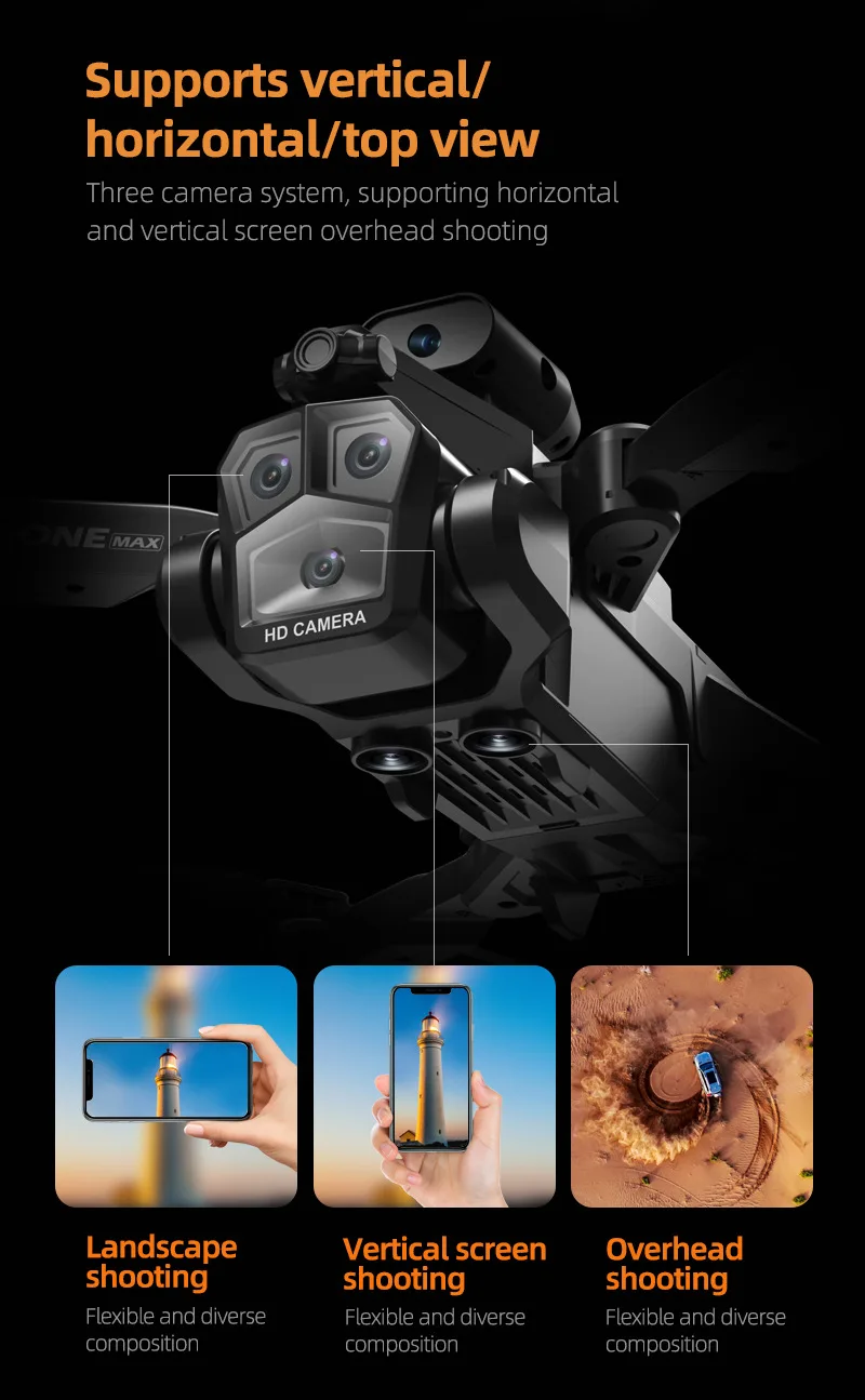 C10 high-definition three camera aerial drone intelligent obstacle avoidance quadcopter remote-controlled aircraft toy - Image 16