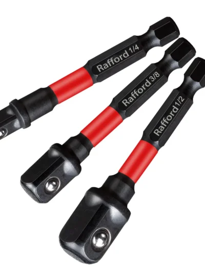 Rafford Impact Socket Adapter Set,1/4"3/8"and1/2"Drive,Extension Bit with Holder,Adapt Power Drill to High Torque Impact Wrench