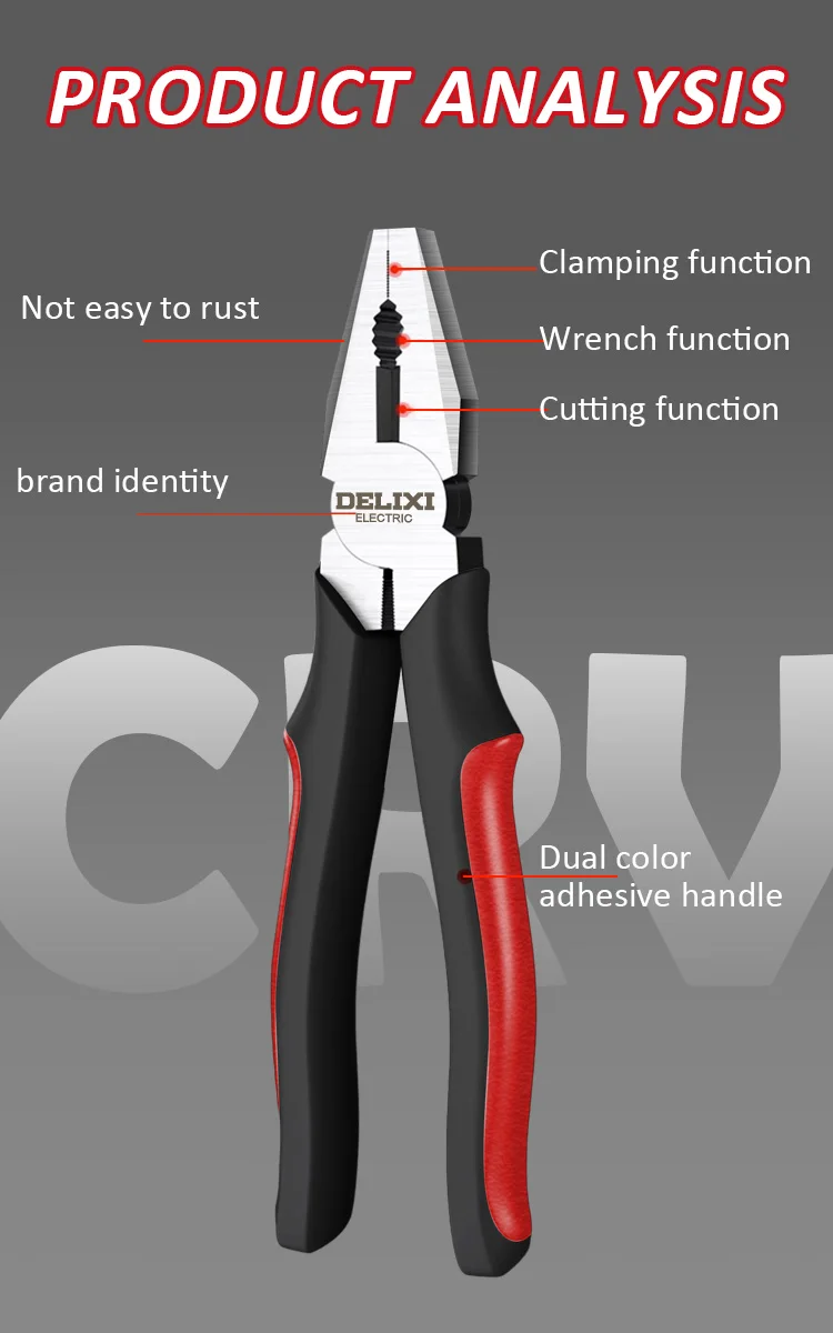 DELIXI ELECTRIC Wire Pliers,Sharp Large Opening Diagonal Pliers Needle Nose Pliers,for Cutting,Twisting and Clamping MetalWires - Image 17