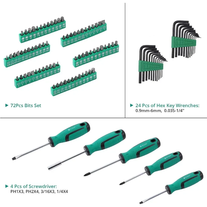 213 Piece Mechanic Tool Set and Socket Wrench Set, SAE and Metric Household Hand Tool Kit, Cr-V Constructed, Home/Aut - Image 4