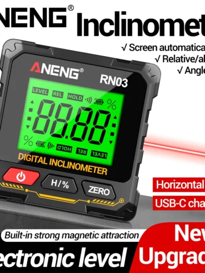 Laser Digital Inclinometer ANENG RN01/RN02/RN03 Angle Gauge 360° Magnes Protractor 0.05° Accuracy Level Box