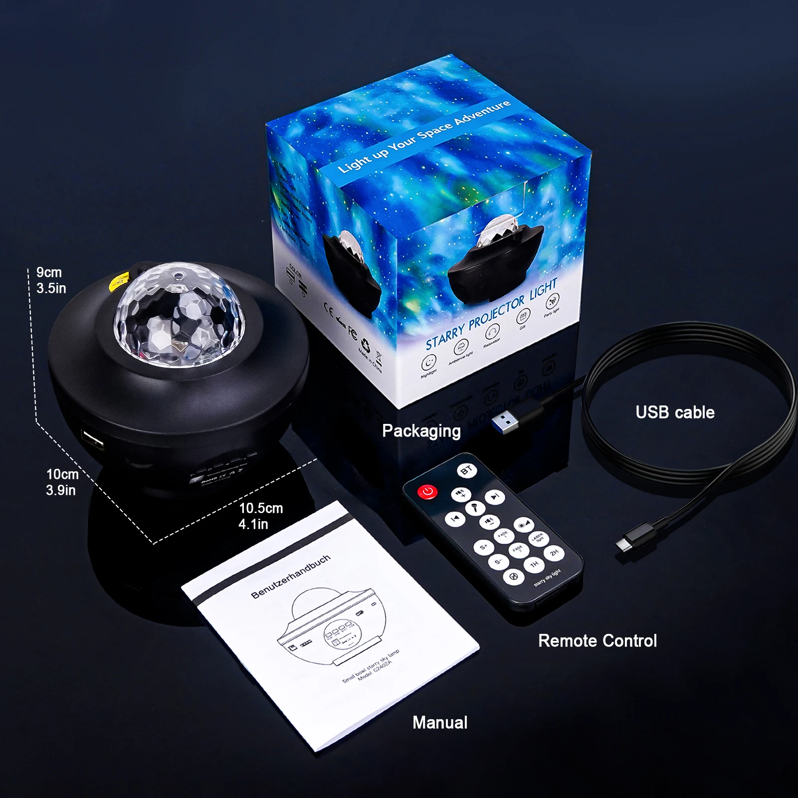 Starry Projector Galaxy Night Light Child Bluetooth USB Music Player Star NightLight Romantic Ocean Projector - Image 6