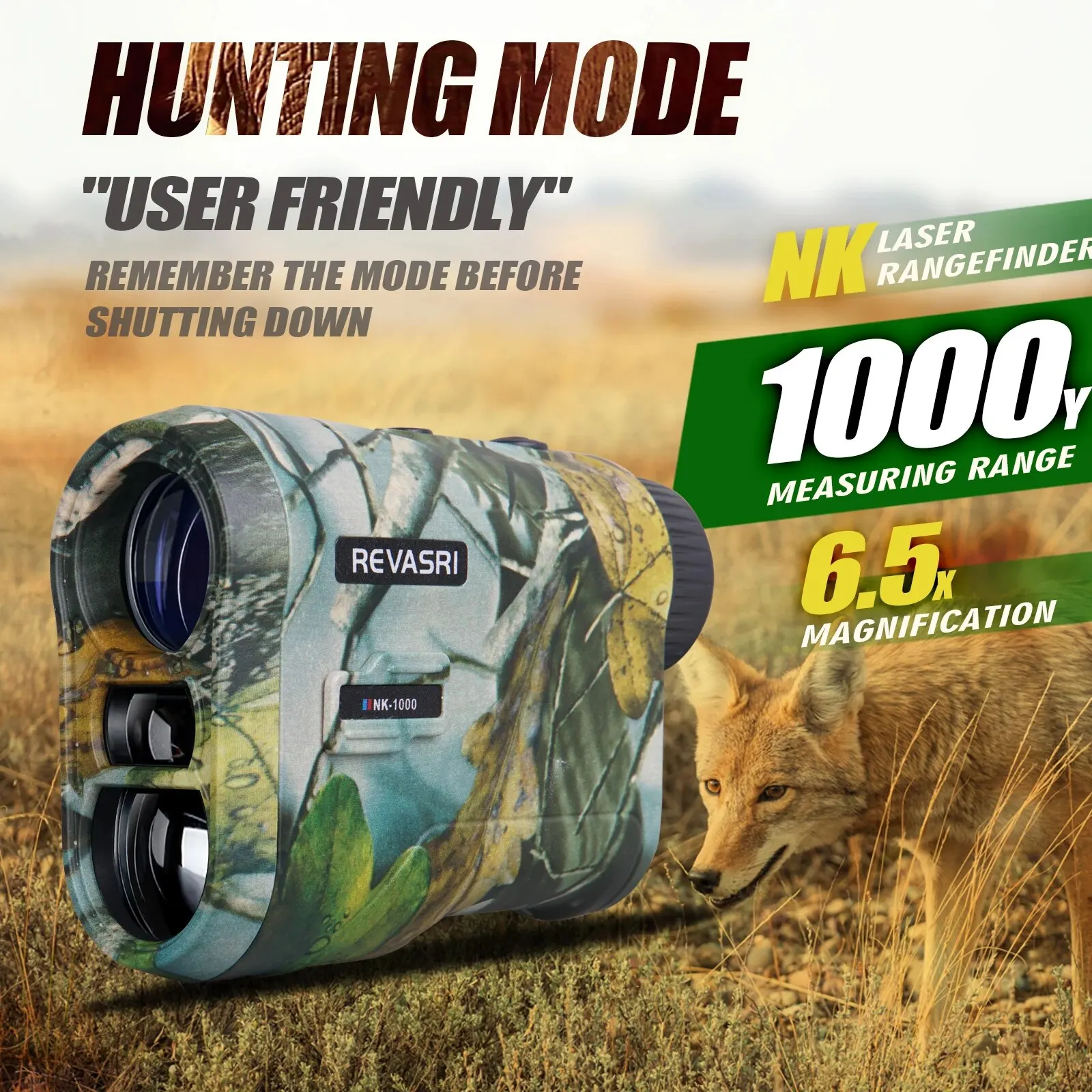 REVASRI Hunting Laser Rangefinder 1000 Yards with Rechargeable Battery Hunting Range Finder with Target Acquisition Technology E - Image 4