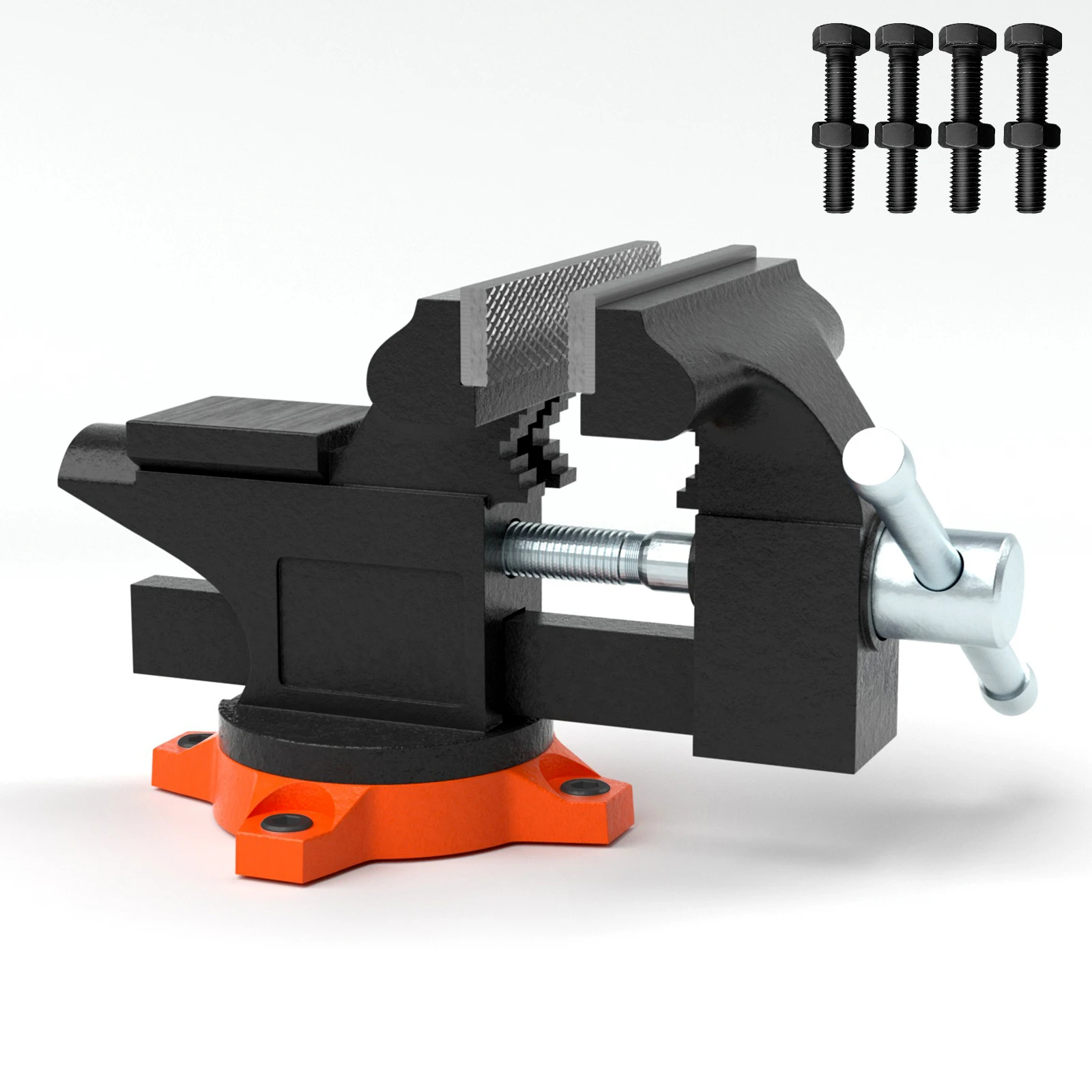 SucceBuy Bench Vise 4.5" 6" 6.5" Multipurpose, Swivel Base & Anvil Heavy Duty Cast Iron