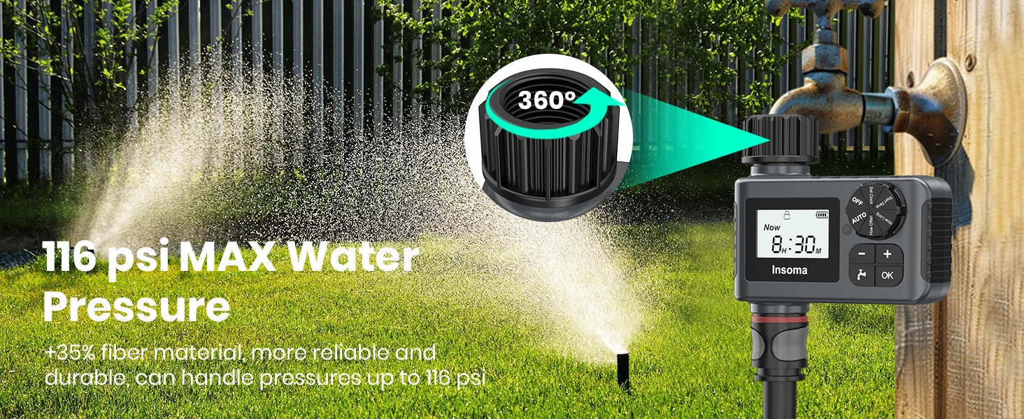 Insoma Automatic Water Timer Intelligent Irrigation Watering System Sprinkler Timer Garden Programer - Image 21
