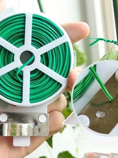 1 Roll 100M Multifunctional Plastic Steel Twist Tie Sturdy Reusable Garden Flower Plant Support Strap Tie