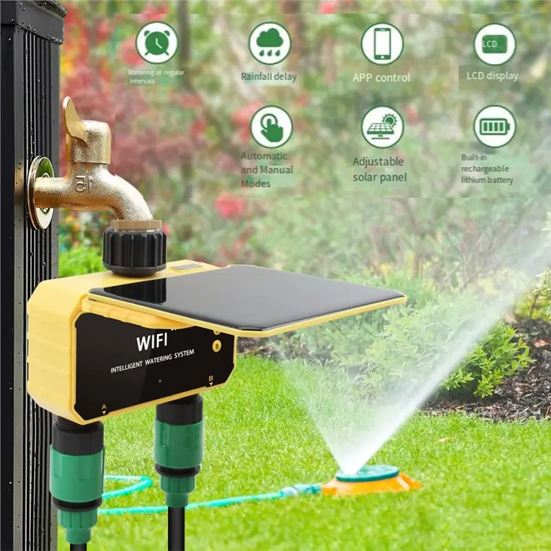 2025 Trend Garden Watering Tool Solar Irrigation Timer Tuya Wifi Smart Automatic Control Outdoor Water Timer System - Image 6