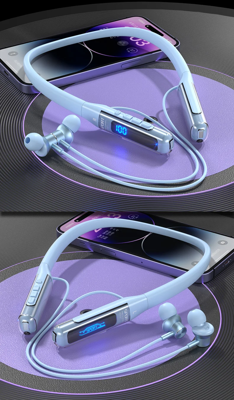 EARDECO 80 Hours Endurance Bluetooth Headphone with Microphone Wireless Headphones Bass Stereo Neckband Earphones Bluetooth 5.3 - Image 26