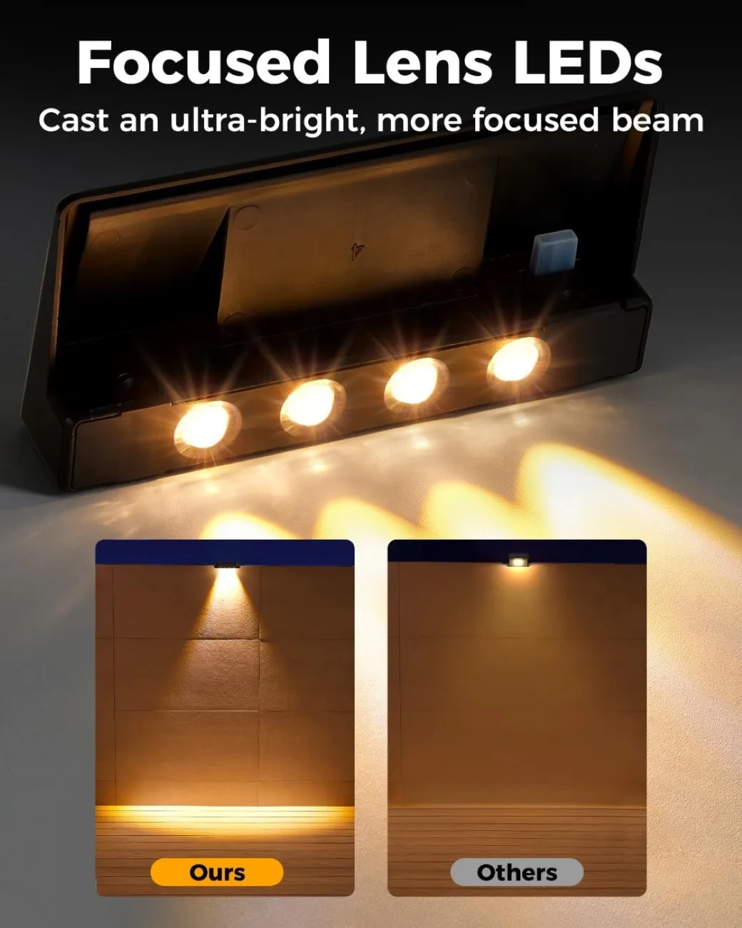 2 Pack Solar Wall Lights 4 LED Solar Fence Lights Outdoor Waterproof Solar Deck Lights Wall Lights for Fence Post Yard Pathway - Image 13