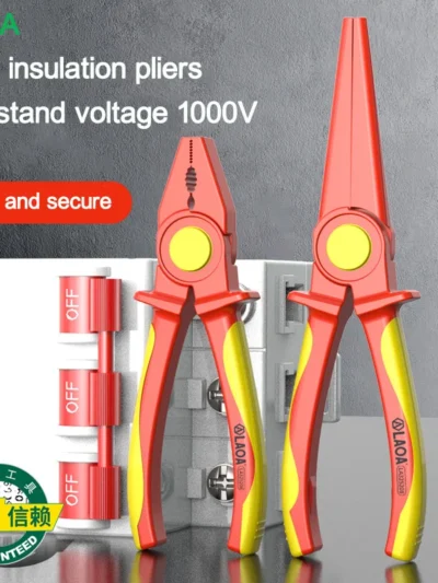 LAOA Solid insulated plastic pliers 1000V high voltage resistant non-slip handle insulated wire pliers needle-nose pliers