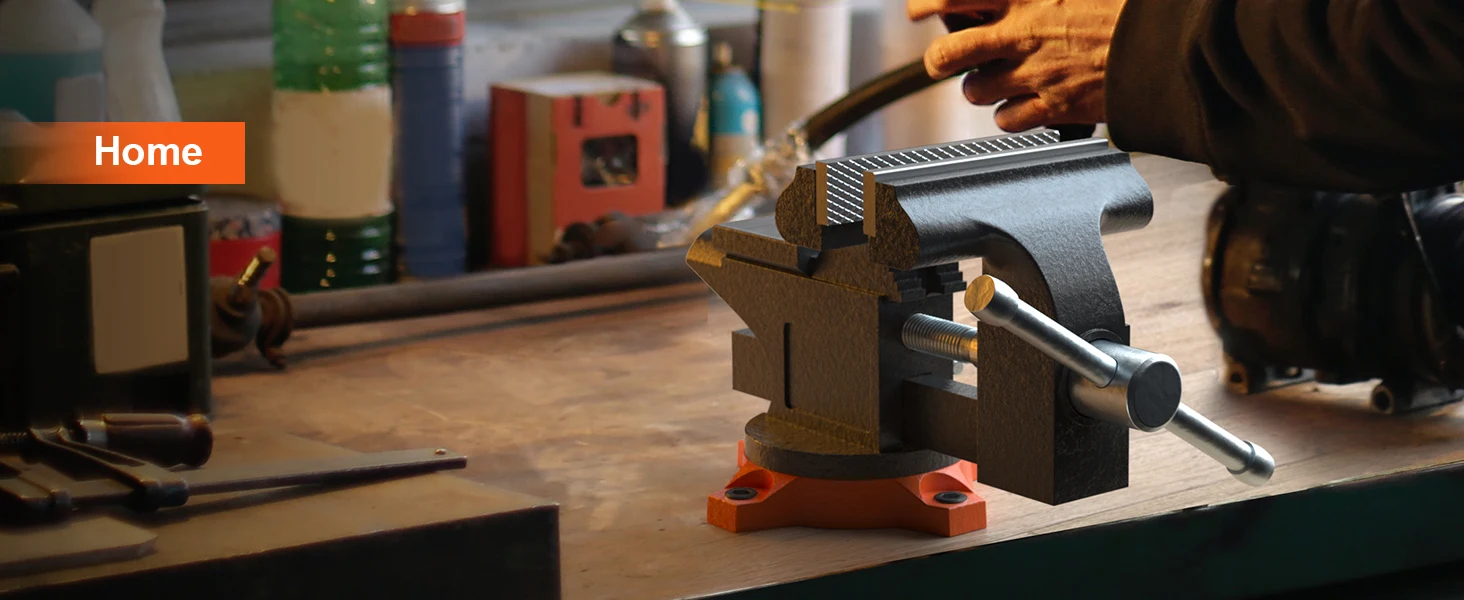 SucceBuy Bench Vise 4.5" 6" 6.5" Multipurpose, Swivel Base & Anvil Heavy Duty Cast Iron - Image 17